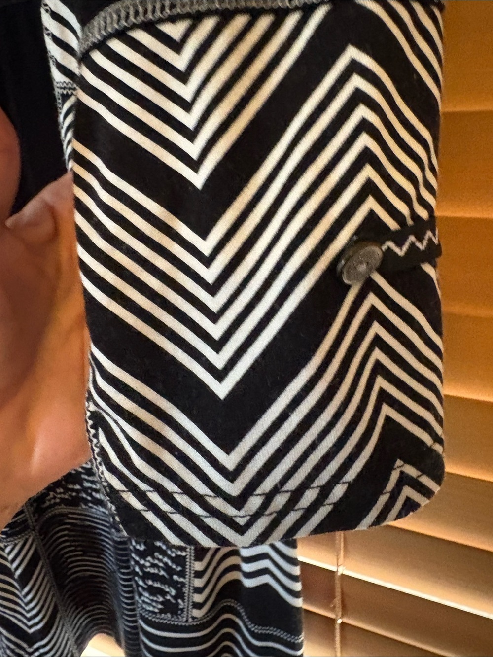 Lines Domani Black & White Geometric Midi Dress with Scoop Neck. Size Large - Picture 3 of 7